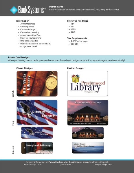 Patron Cards brochure