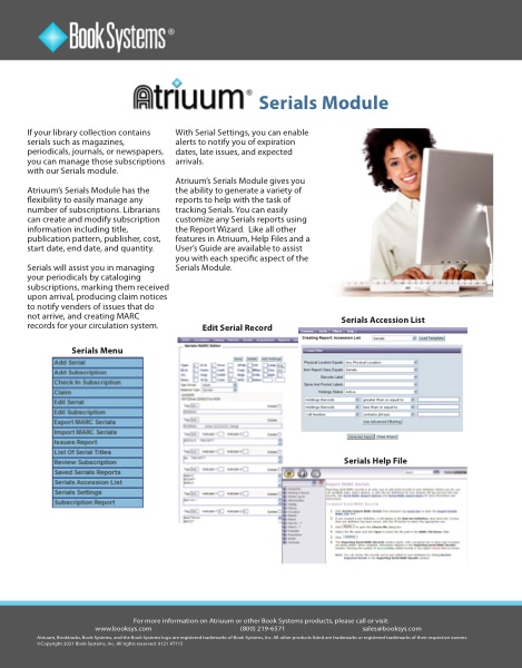 Serials Management brochure